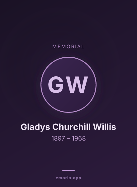 Memorial portrait of Gladys Churchill Willis