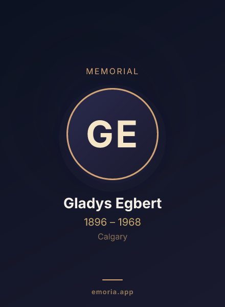 Memorial portrait of Gladys Egbert