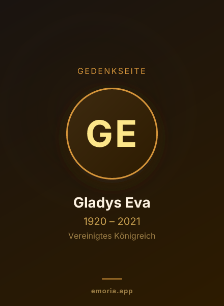 Gedenkportrait von Gladys Eva