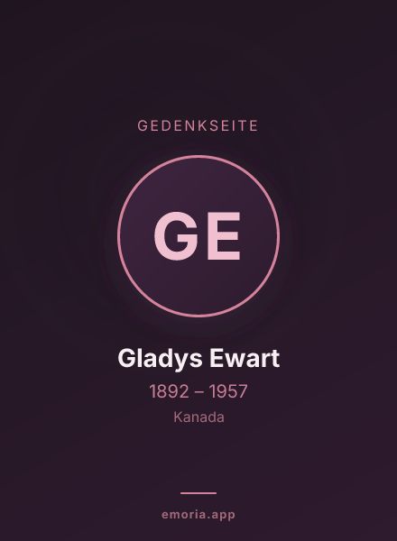 Gedenkportrait von Gladys Ewart