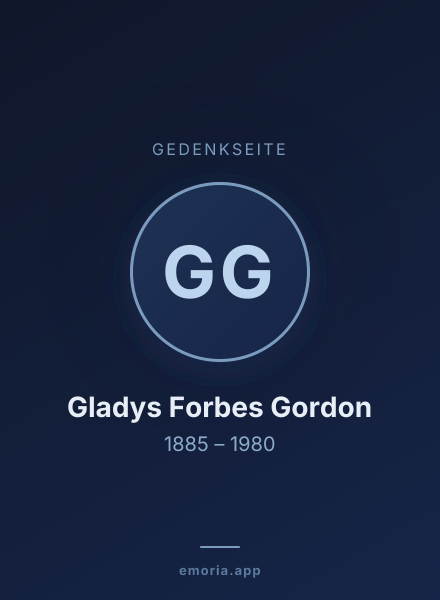 Gedenkportrait von Gladys Forbes Gordon