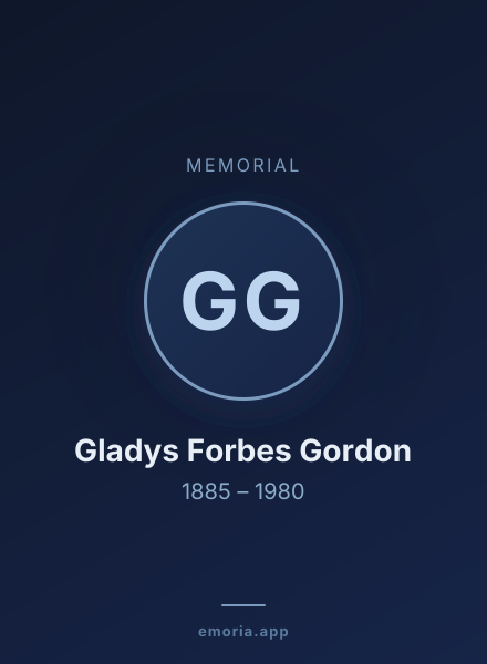 Memorial portrait of Gladys Forbes Gordon