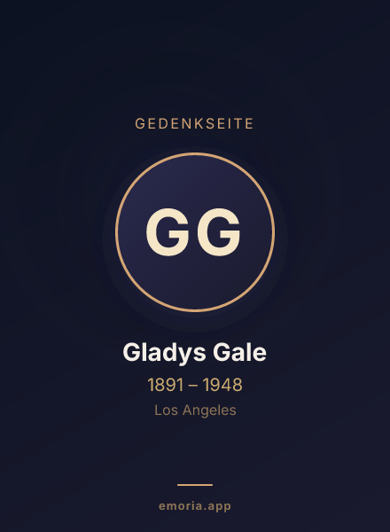 Gedenkportrait von Gladys Gale
