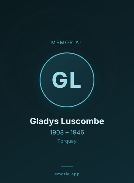Memorial portrait of Gladys Luscombe