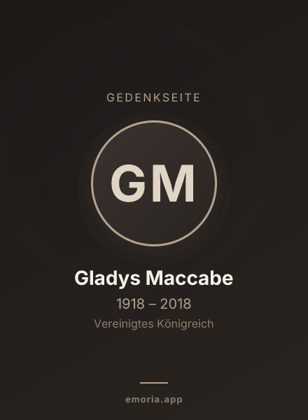 Gedenkportrait von Gladys Maccabe