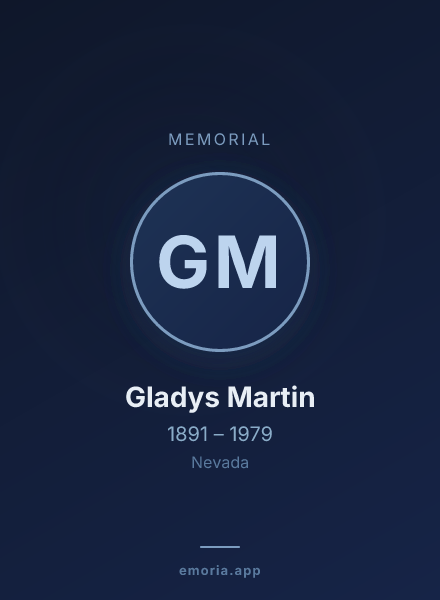 Memorial portrait of Gladys Martin