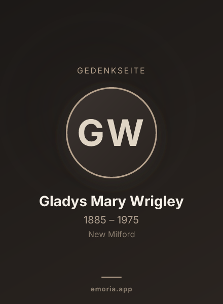 Gedenkportrait von Gladys Mary Wrigley