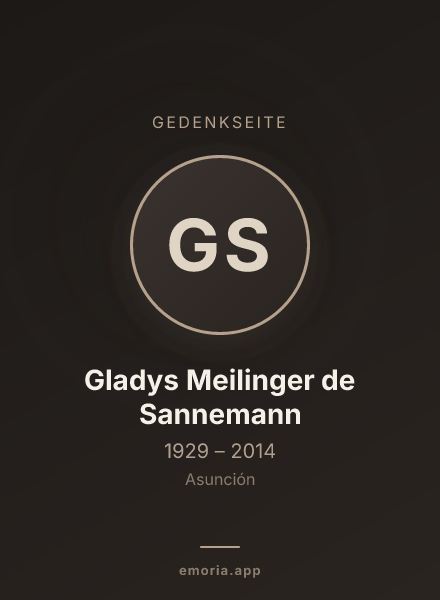 Gedenkportrait von Gladys Meilinger de Sannemann