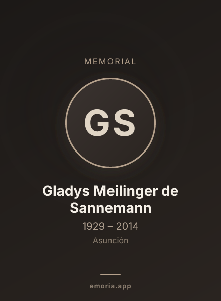 Memorial portrait of Gladys Meilinger de Sannemann