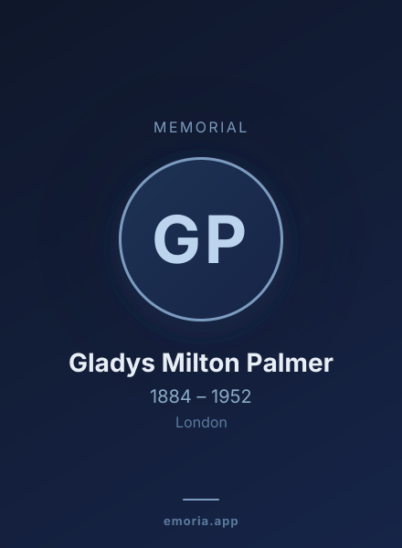 Memorial portrait of Gladys Milton Palmer