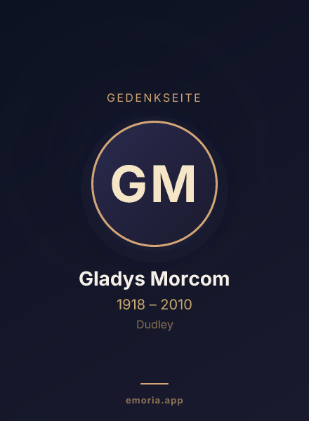 Gedenkportrait von Gladys Morcom