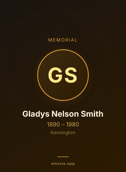 Memorial portrait of Gladys Nelson Smith