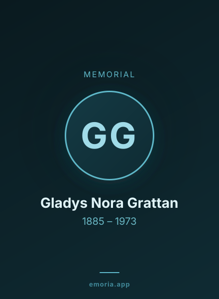 Memorial portrait of Gladys Nora Grattan