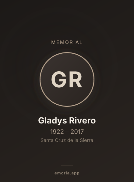 Memorial portrait of Gladys Rivero