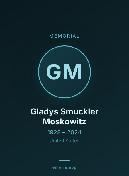 Memorial portrait of Gladys Smuckler Moskowitz