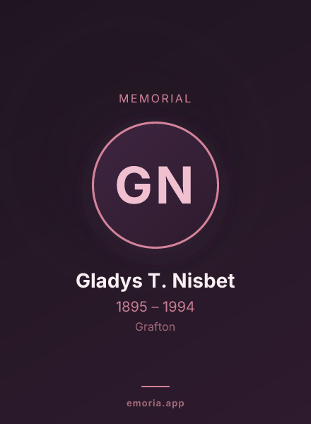 Memorial portrait of Gladys T. Nisbet