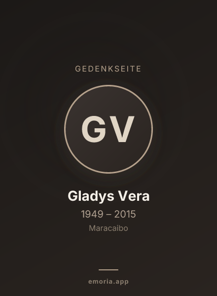 Gedenkportrait von Gladys Vera