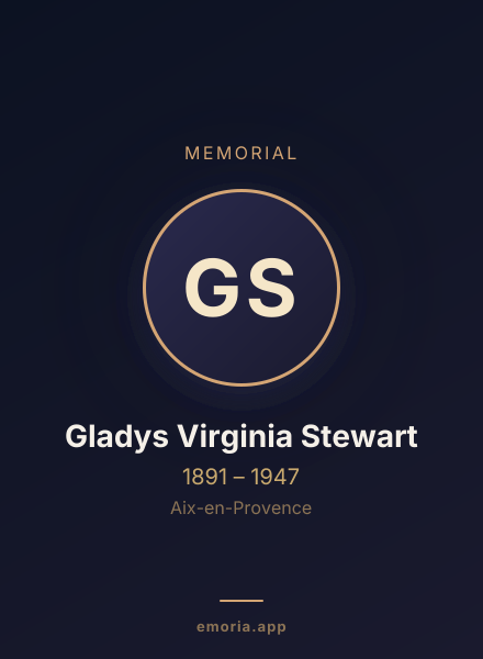 Memorial portrait of Gladys Virginia Stewart