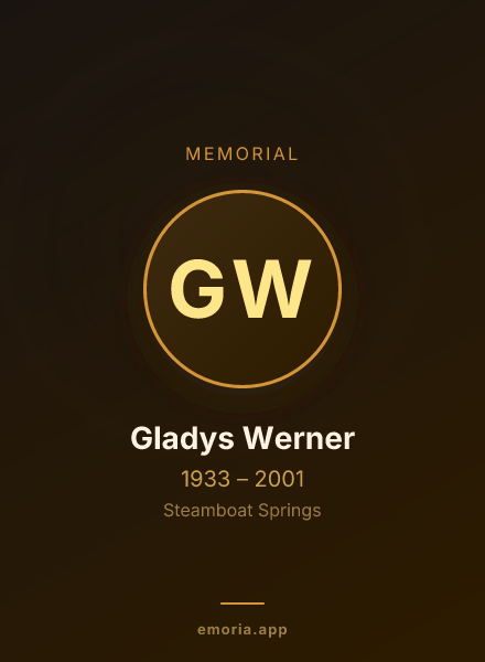 Memorial portrait of Gladys Werner