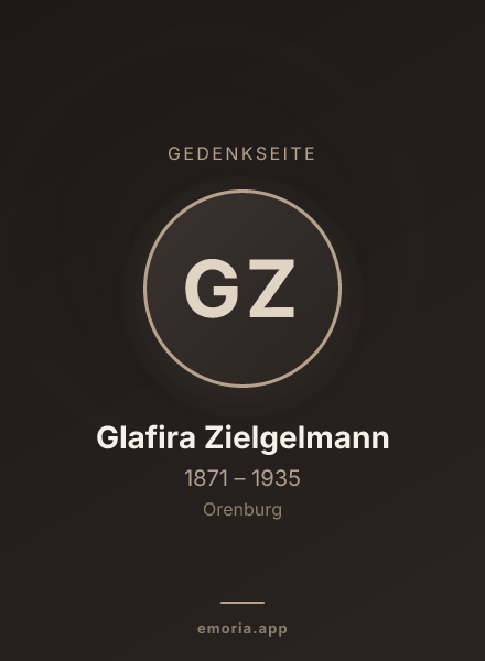 Gedenkportrait von Glafira Zielgelmann