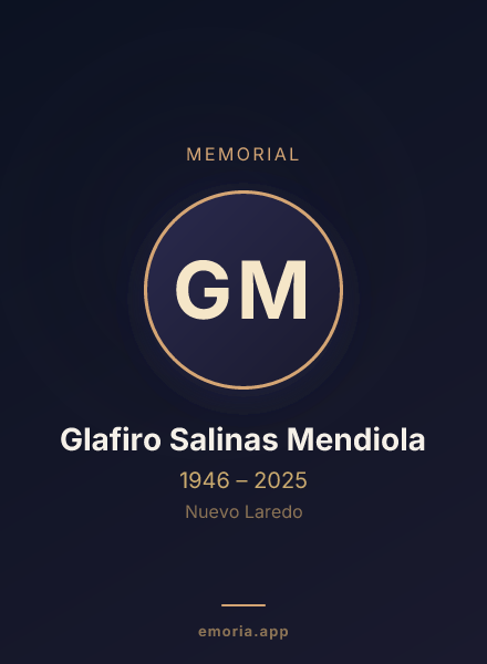 Memorial portrait of Glafiro Salinas Mendiola