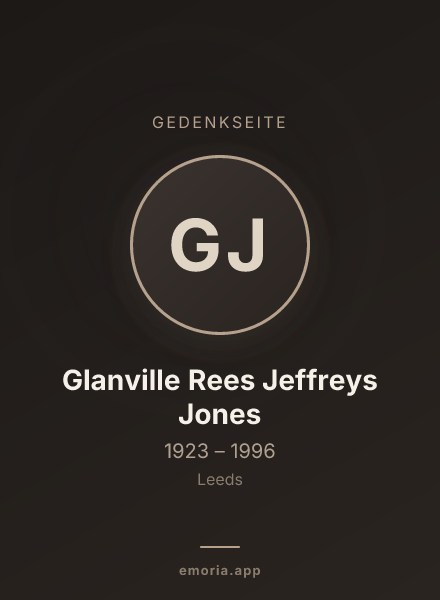 Gedenkportrait von Glanville Rees Jeffreys Jones