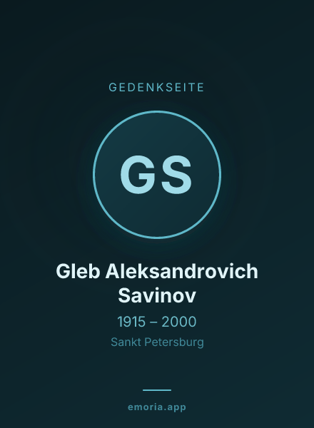 Gedenkportrait von Gleb Aleksandrovich Savinov