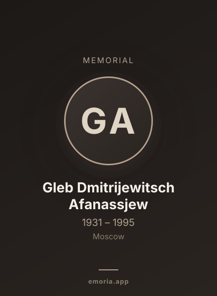 Memorial portrait of Gleb Dmitrijewitsch Afanassjew