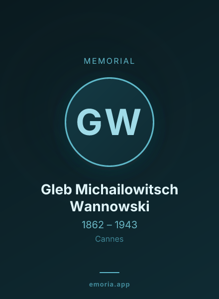 Memorial portrait of Gleb Michailowitsch Wannowski