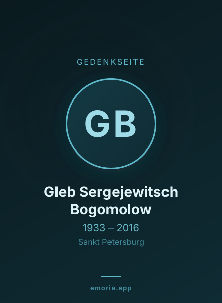 Gedenkportrait von Gleb Sergejewitsch Bogomolow