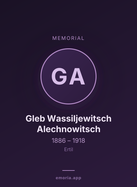 Memorial portrait of Gleb Wassiljewitsch Alechnowitsch