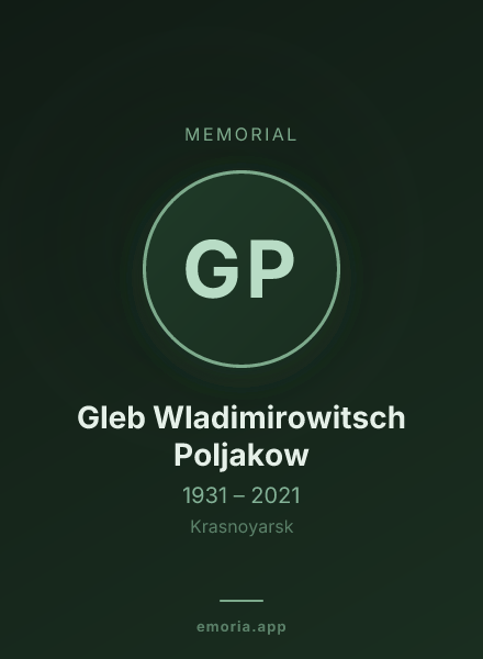 Memorial portrait of Gleb Wladimirowitsch Poljakow