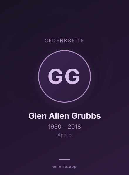 Gedenkportrait von Glen Allen Grubbs