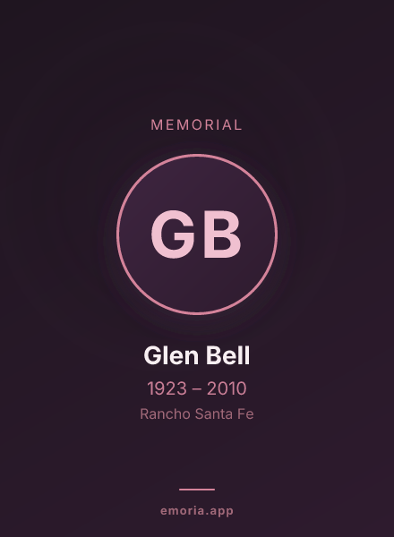Memorial portrait of Glen Bell