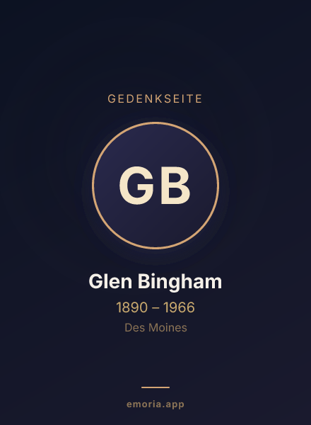 Gedenkportrait von Glen Bingham
