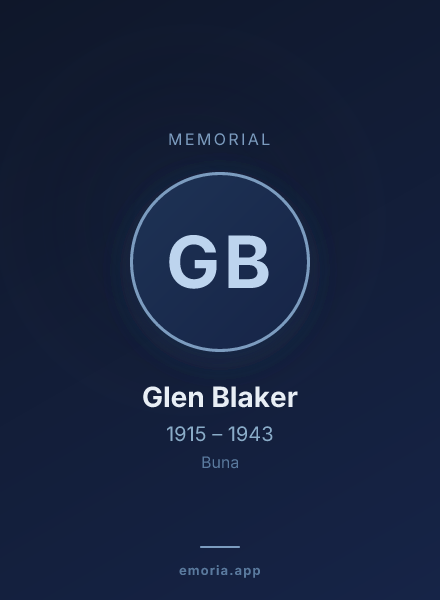 Memorial portrait of Glen Blaker