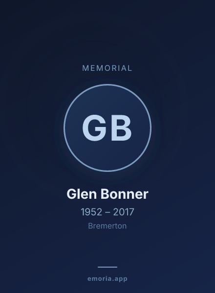 Memorial portrait of Glen Bonner