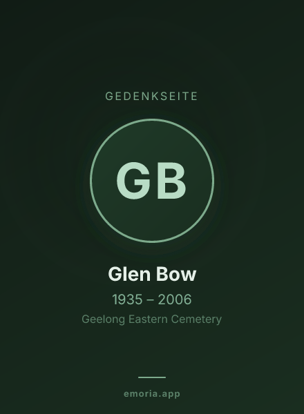 Gedenkportrait von Glen Bow