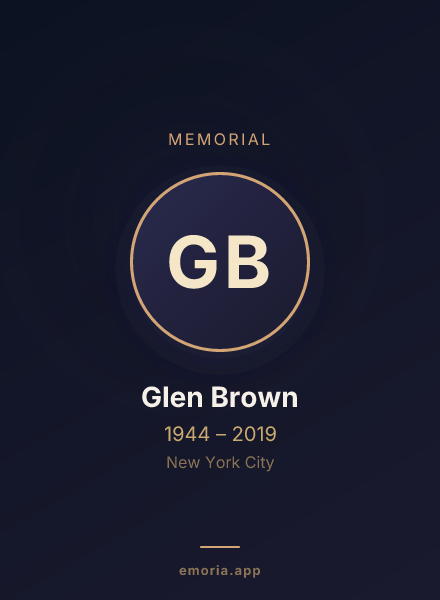 Memorial portrait of Glen Brown