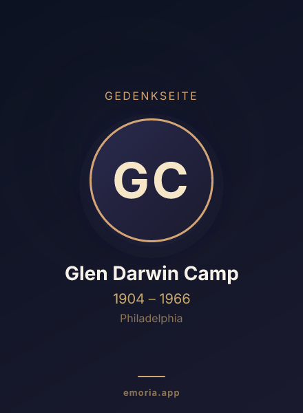 Gedenkportrait von Glen Darwin Camp
