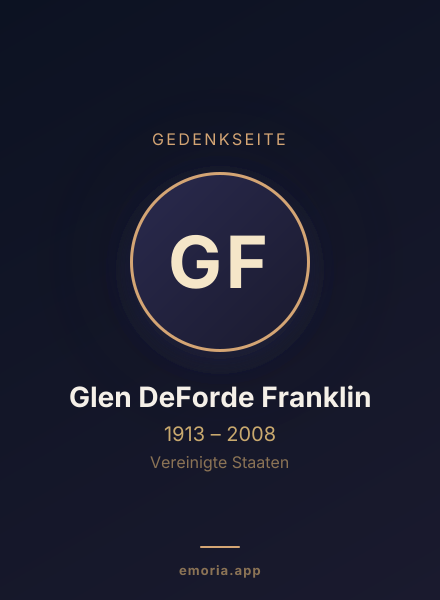 Gedenkportrait von Glen DeForde Franklin