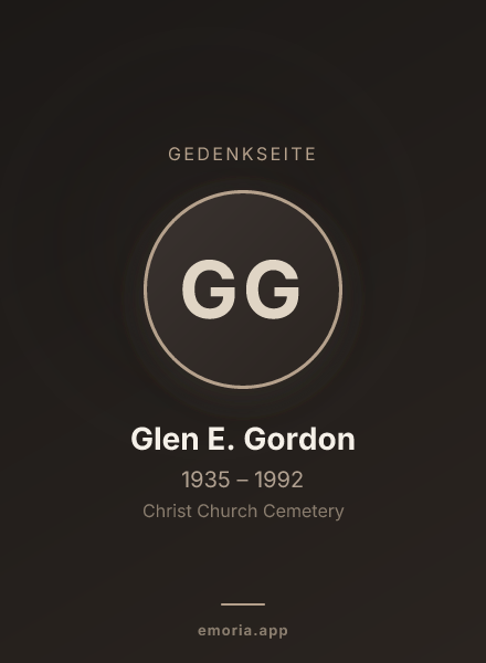 Gedenkportrait von Glen E. Gordon
