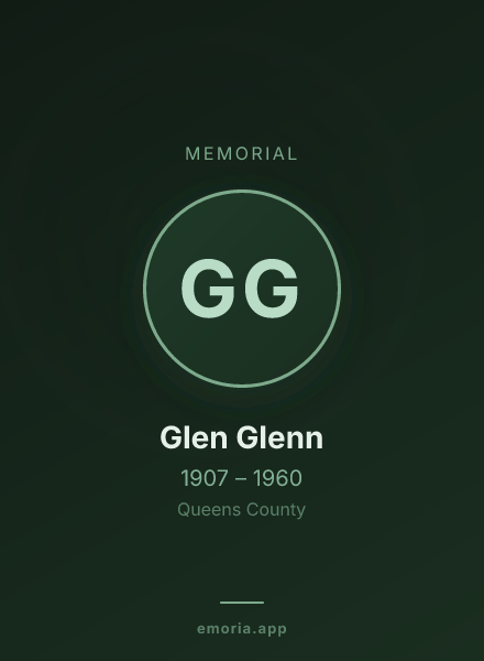 Memorial portrait of Glen Glenn
