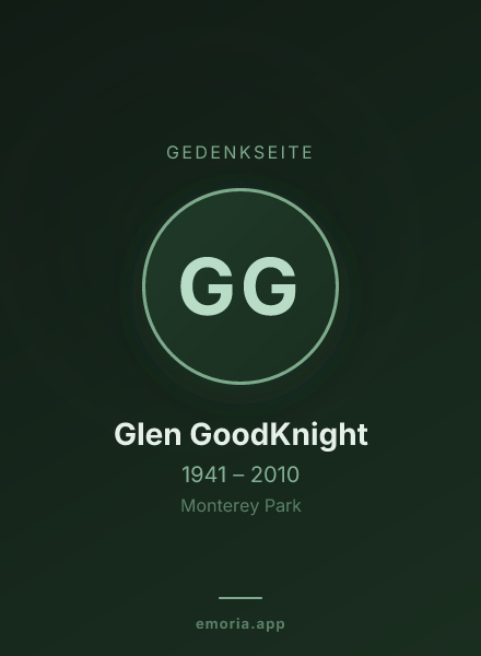 Gedenkportrait von Glen GoodKnight