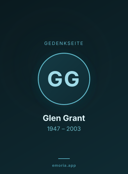 Gedenkportrait von Glen Grant