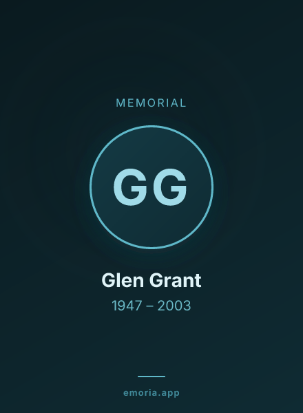 Memorial portrait of Glen Grant