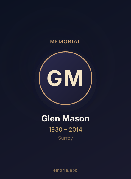 Memorial portrait of Glen Mason
