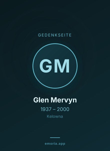 Gedenkportrait von Glen Mervyn