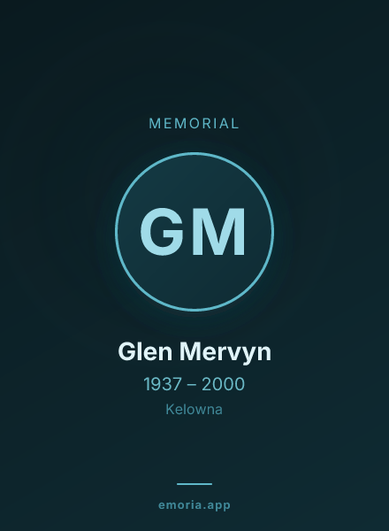 Memorial portrait of Glen Mervyn