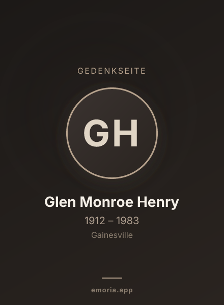 Gedenkportrait von Glen Monroe Henry